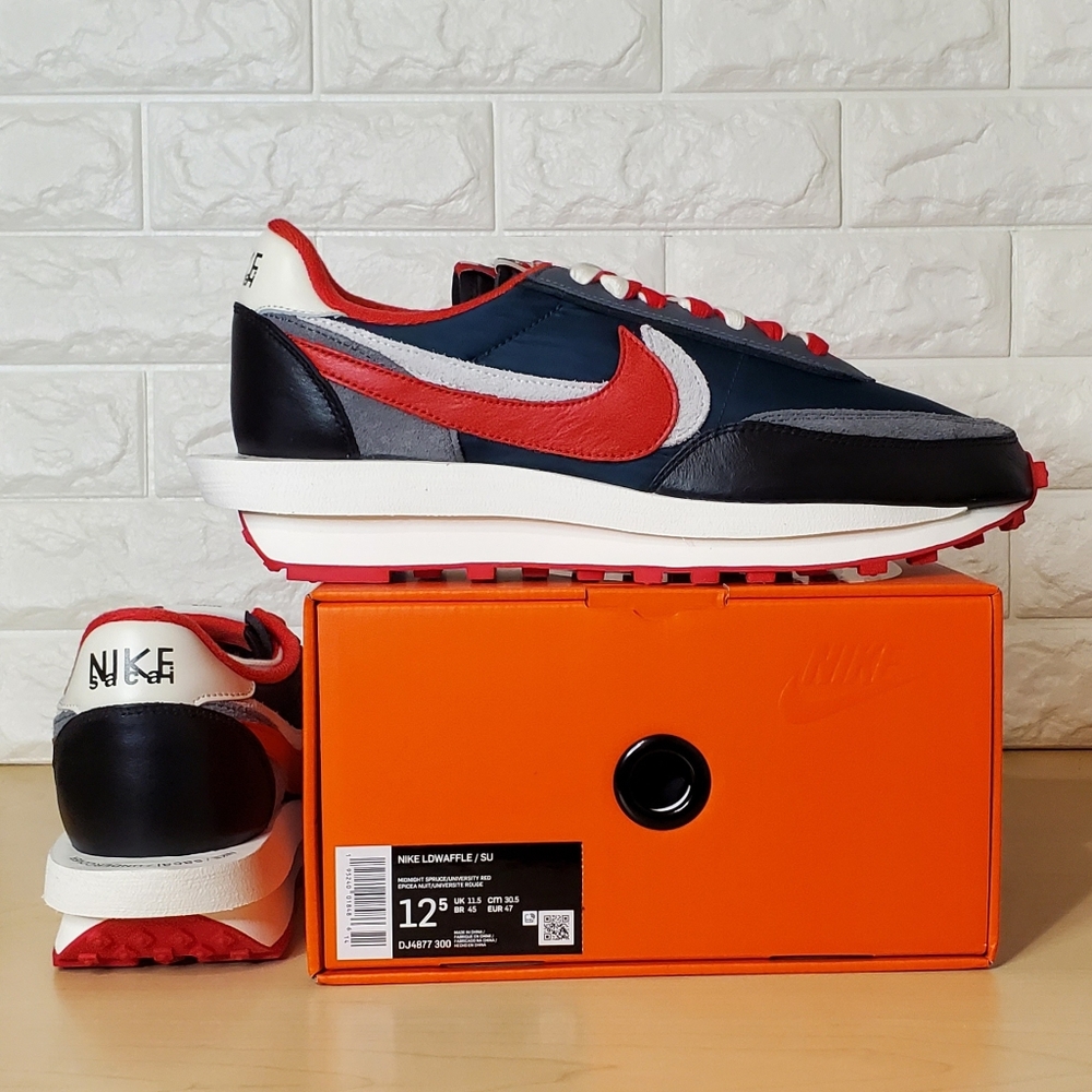 Nike Sacai Undercover LDWaffle SU Mens 12.5 Midnight Spruce Red DJ4877-300